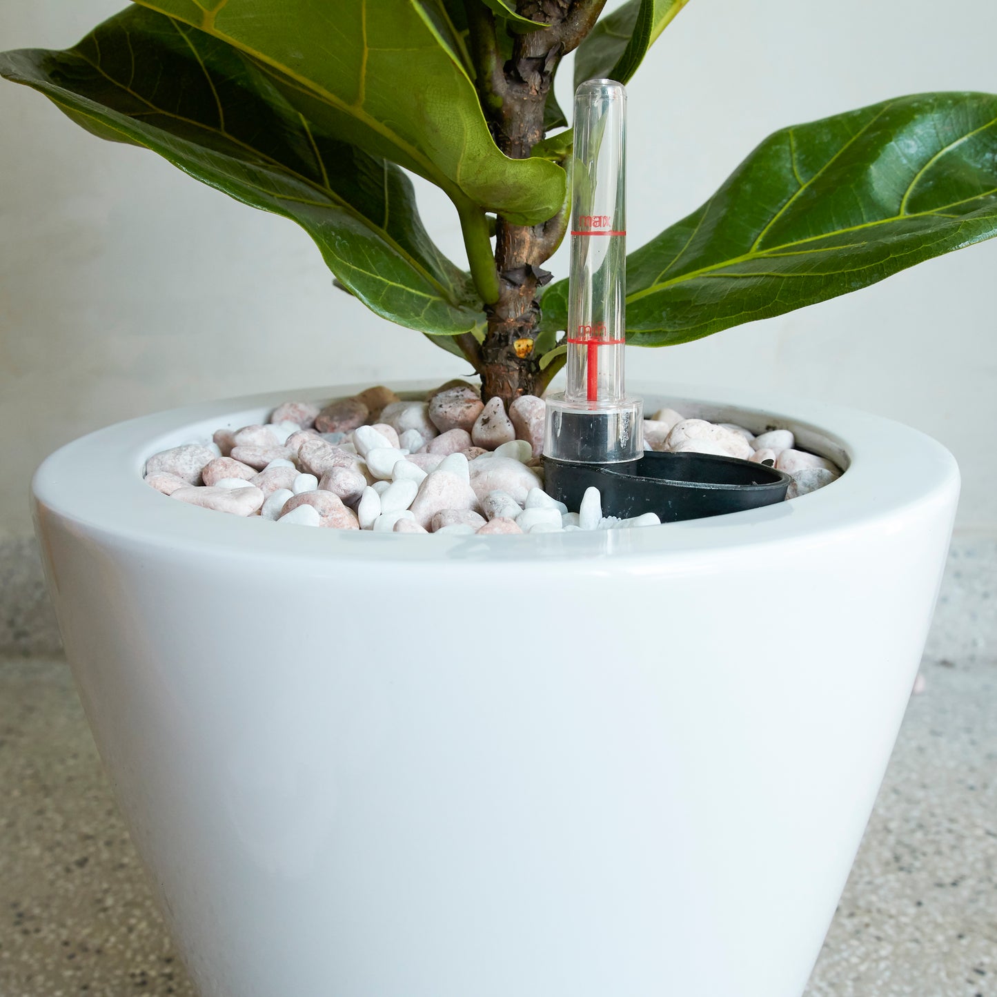 White Self-watering Planter Pots, Set of 2