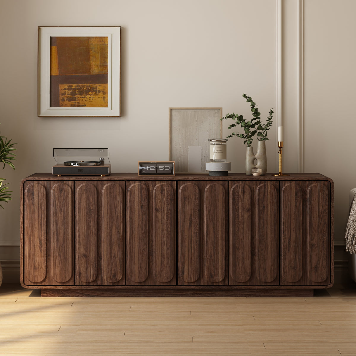 Bellamy Sculpted 6-Door Sideboard, Walnut
