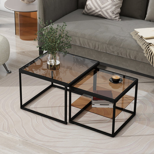Modern Nested Coffee Table, Set of 2