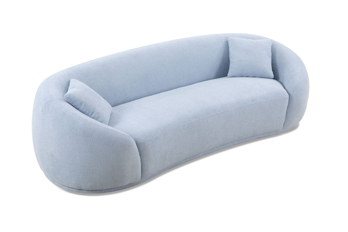 Half Moon Curved Sofa, Sky Blue