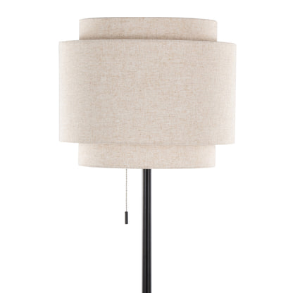 Tiered Linen Floor Lamp