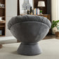 Oversized Papasan Swivel Accent Chair, Grey