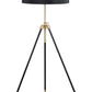 Arden Black and Gold Tripod Floor Lamp with Black Drum Shade