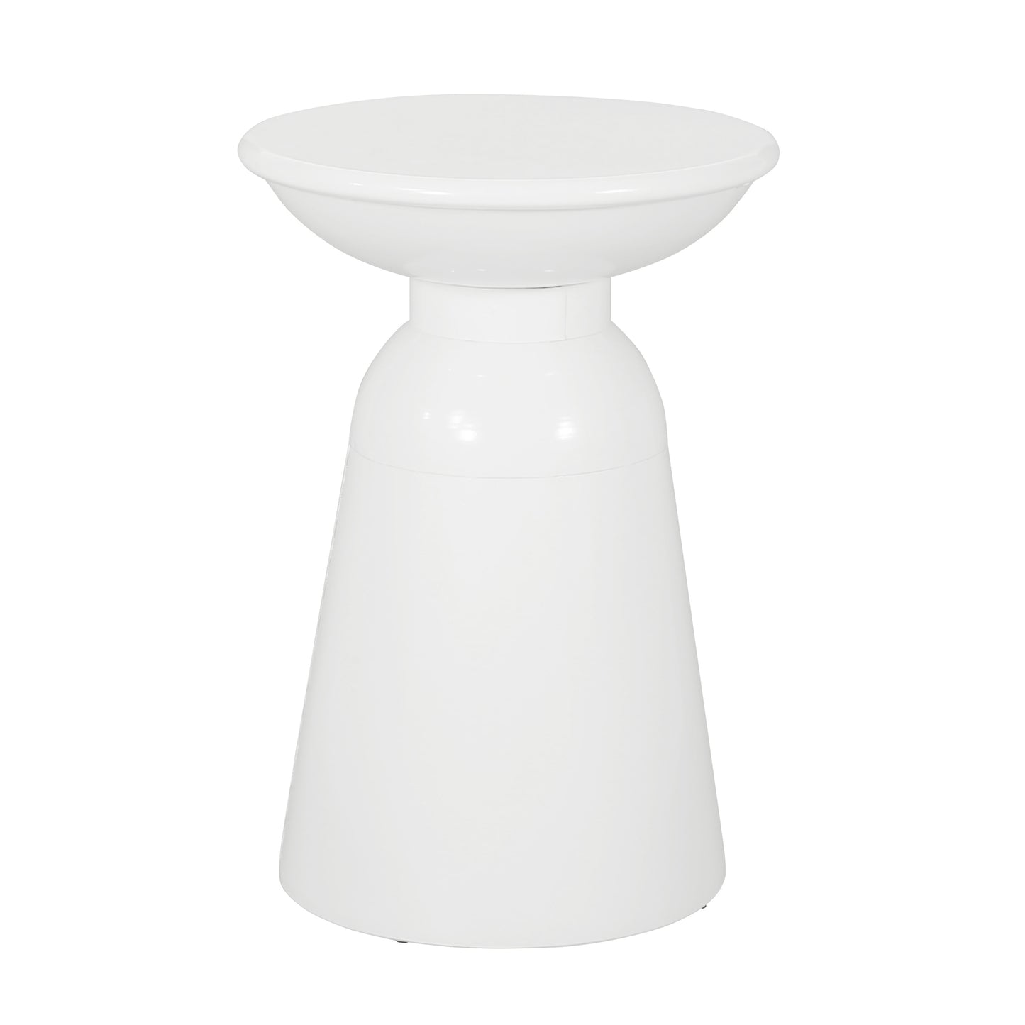Serenita White Pedestal Outdoor Side Table