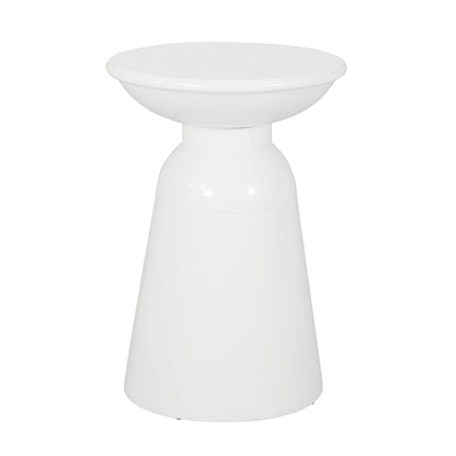 Serenita White Pedestal Outdoor Side Table