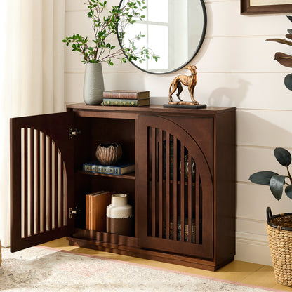 Orson Arched Dark Walnut Cabinet