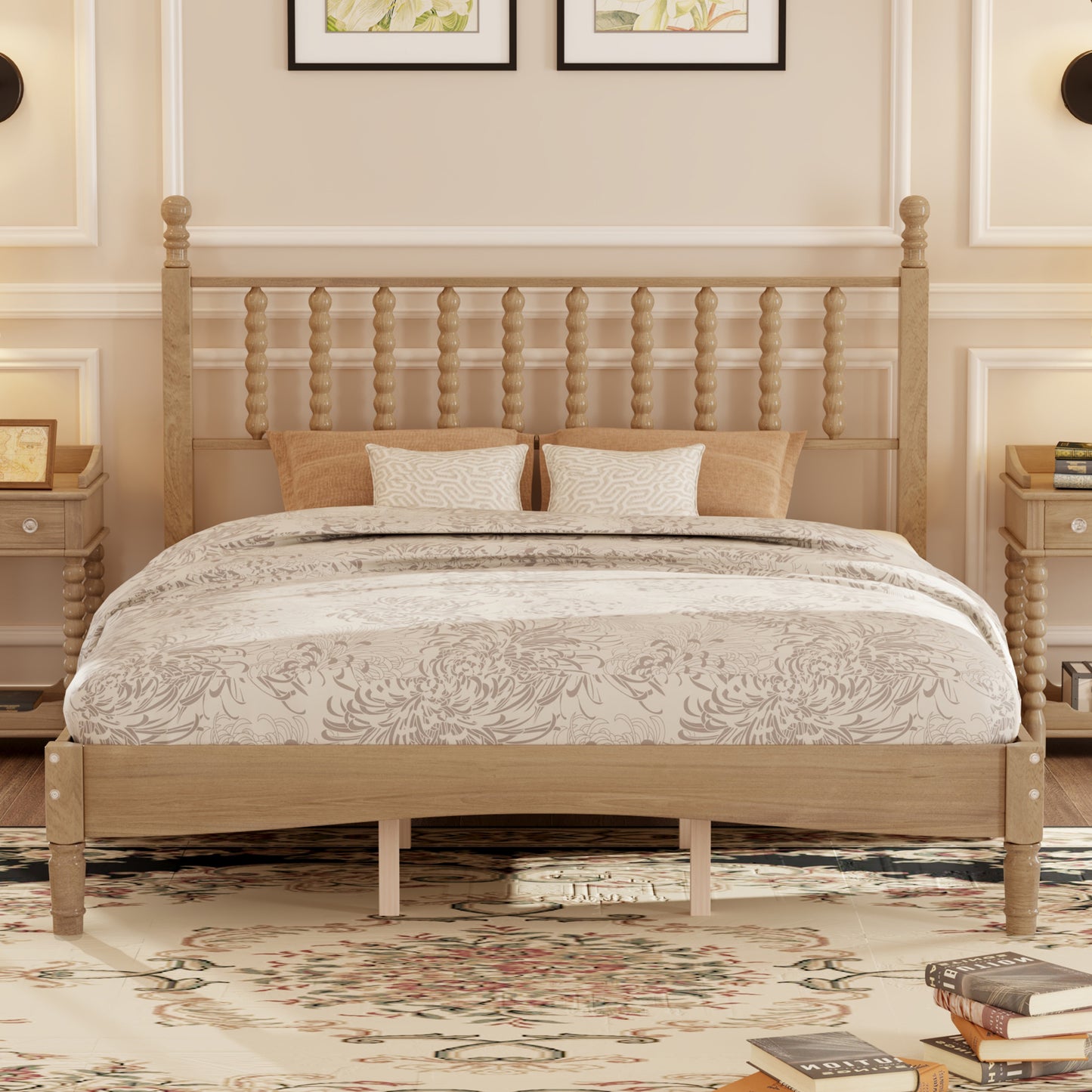 Briar Turned-Spindle Platform Queen Bed, Natural