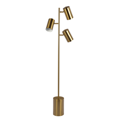 Harmony Brassed Gold Triple Spot Floor Lamp