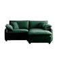 Berk Corduroy Sofa With Ottoman, Green