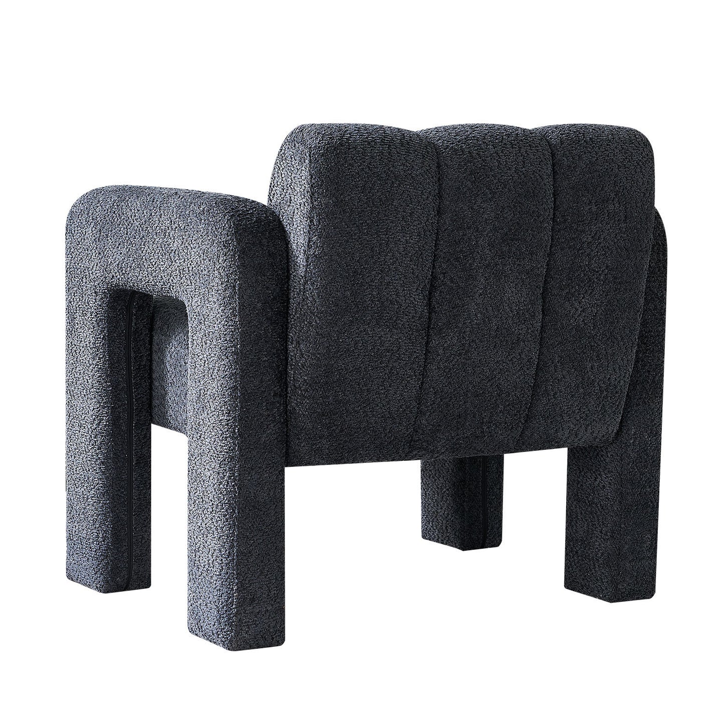 31.10" Wide Boucle Accent Chair, Dark Grey