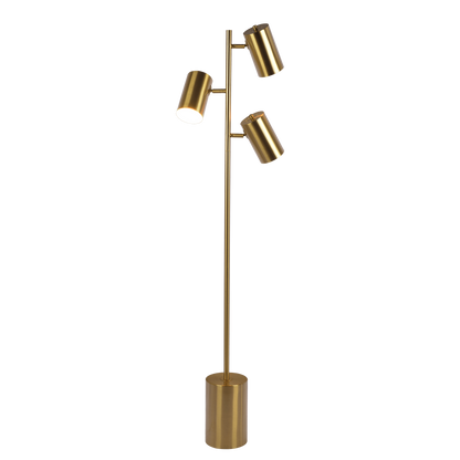 Harmony Brassed Gold Triple Spot Floor Lamp