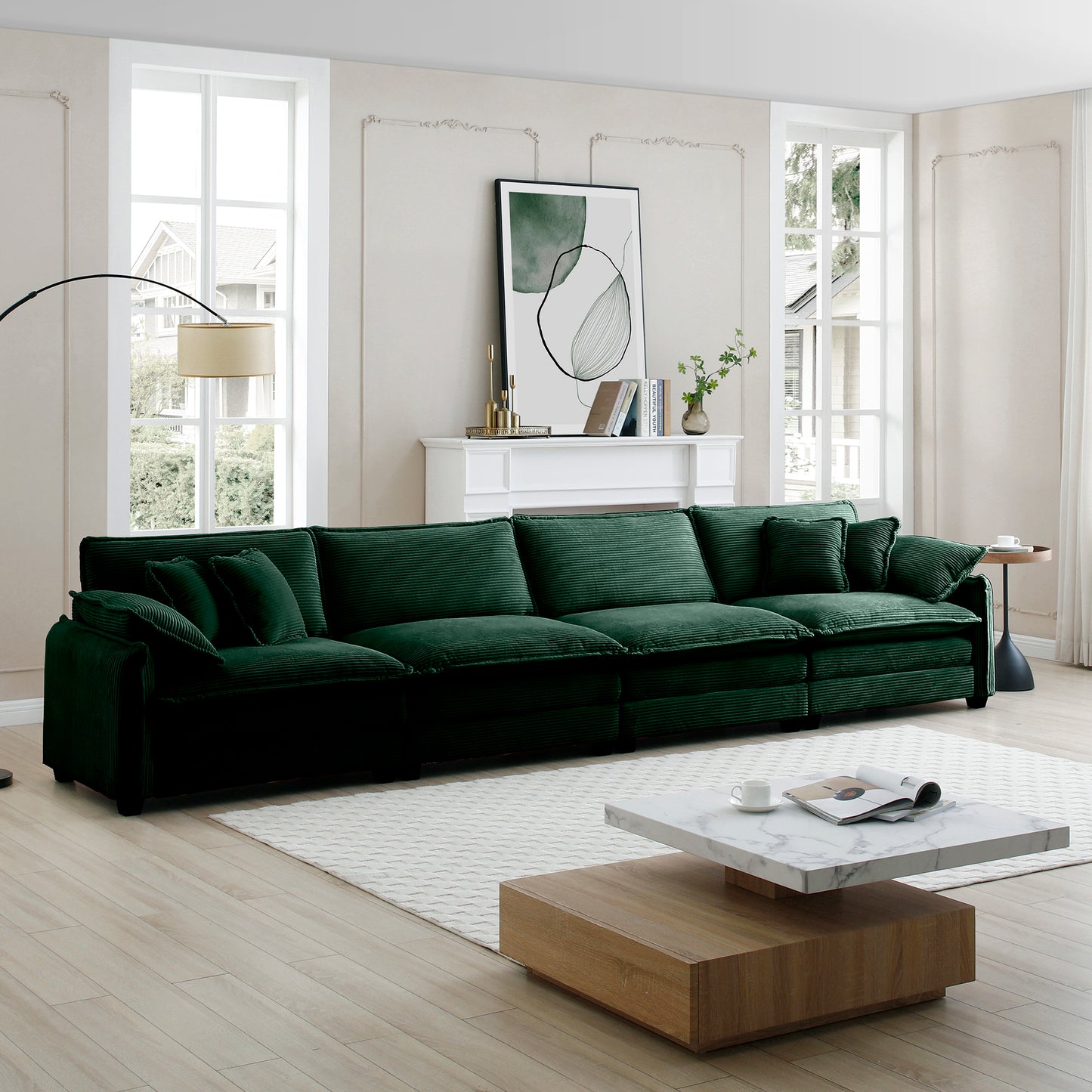 Berk Corduroy Sofa, Green