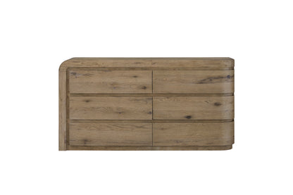 English Knotty Oak Curved Dresser