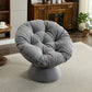 Oversized Papasan Swivel Accent Chair, Grey