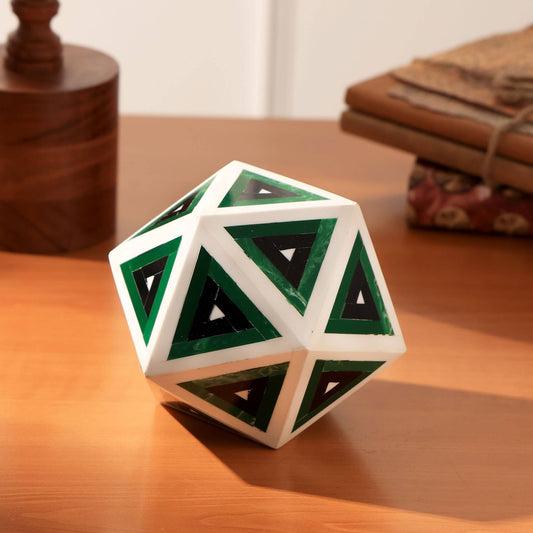 Verde Geo Inlay Orb Sculpture