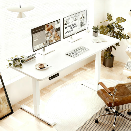 Adjustable Standing Desk – White Finish