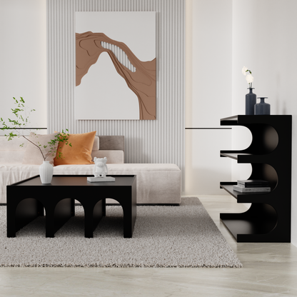 Noir 4-Tier Modular Bookcase & Coffee Table