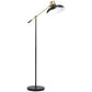 Alden Adjustable Black and Gold Floor Lamp with Metal Shade