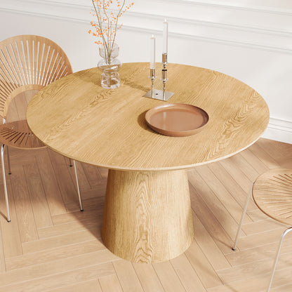 Linden Round Pedestal Dining Table, Oak