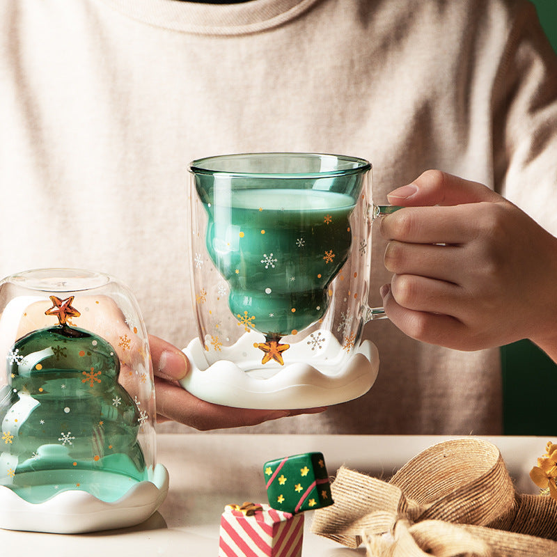 Christmas Tree Glass Mug