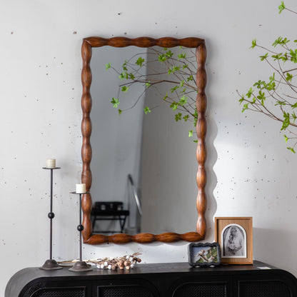 Mid-Century Modern Mirror with Handcrafted Solid Wood Frame
