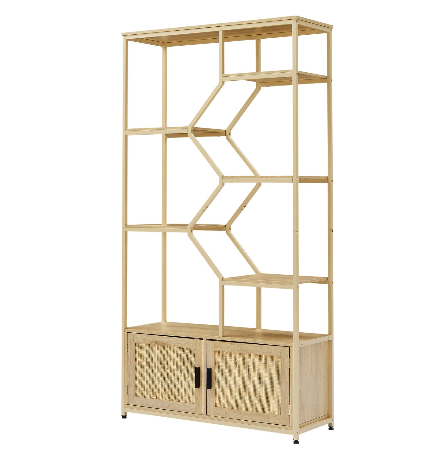 7-Tiered Rattan Bookshelf