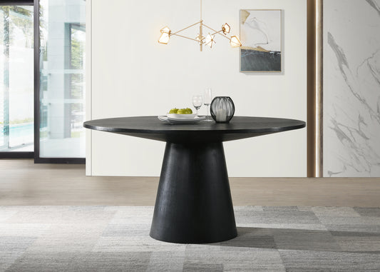 Jasper Ebony Black Round Dining Table