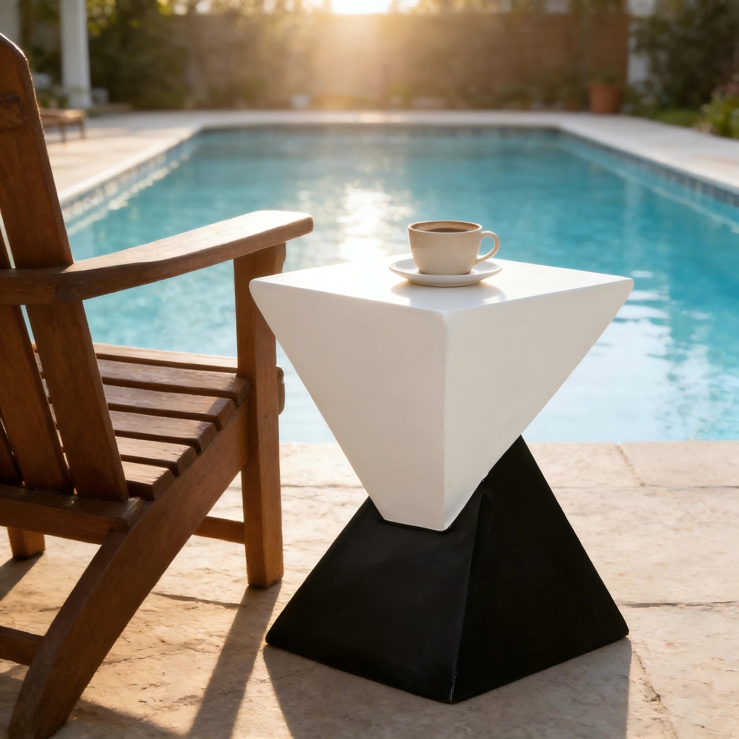 Noa Geometric Outdoor Side Table