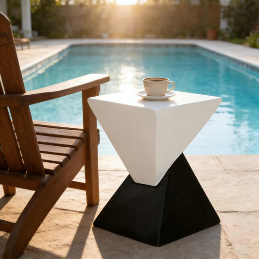 Noa Geometric Outdoor Side Table