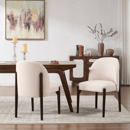 Belmont Upholstered Dining Chairs – Set of 2, Beige