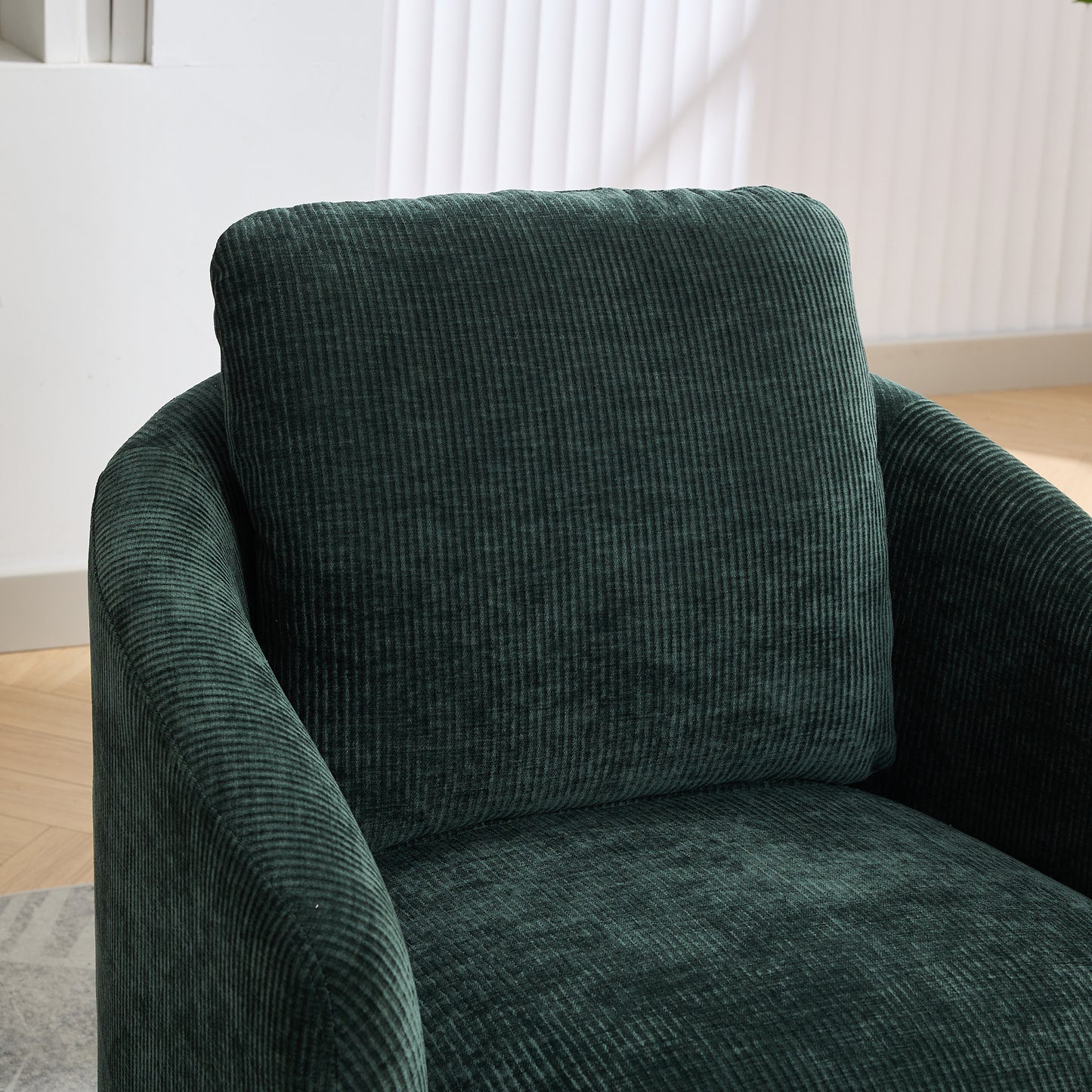 30.3"W Swivel Accent Barrel Chair, Green