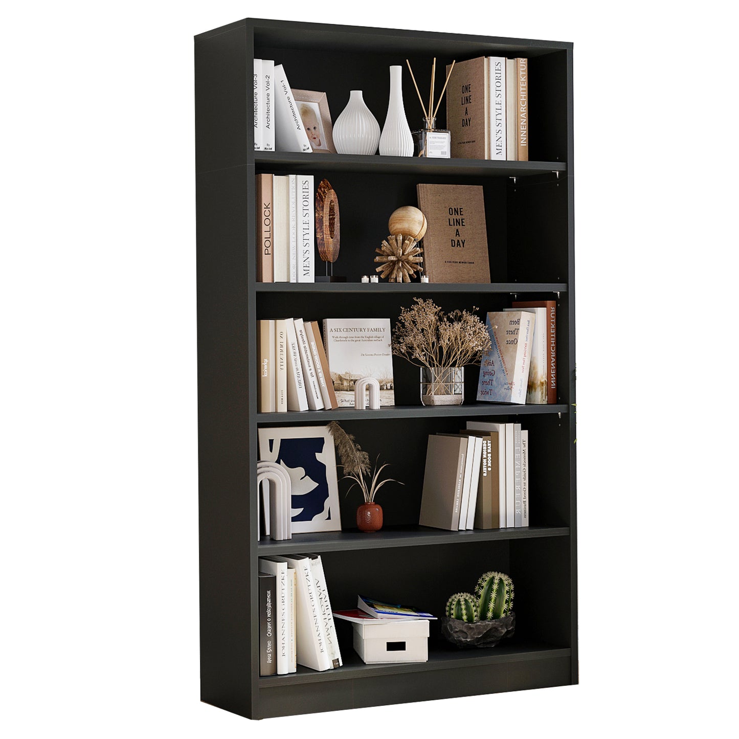 Romwe Wood Storage Bookcase