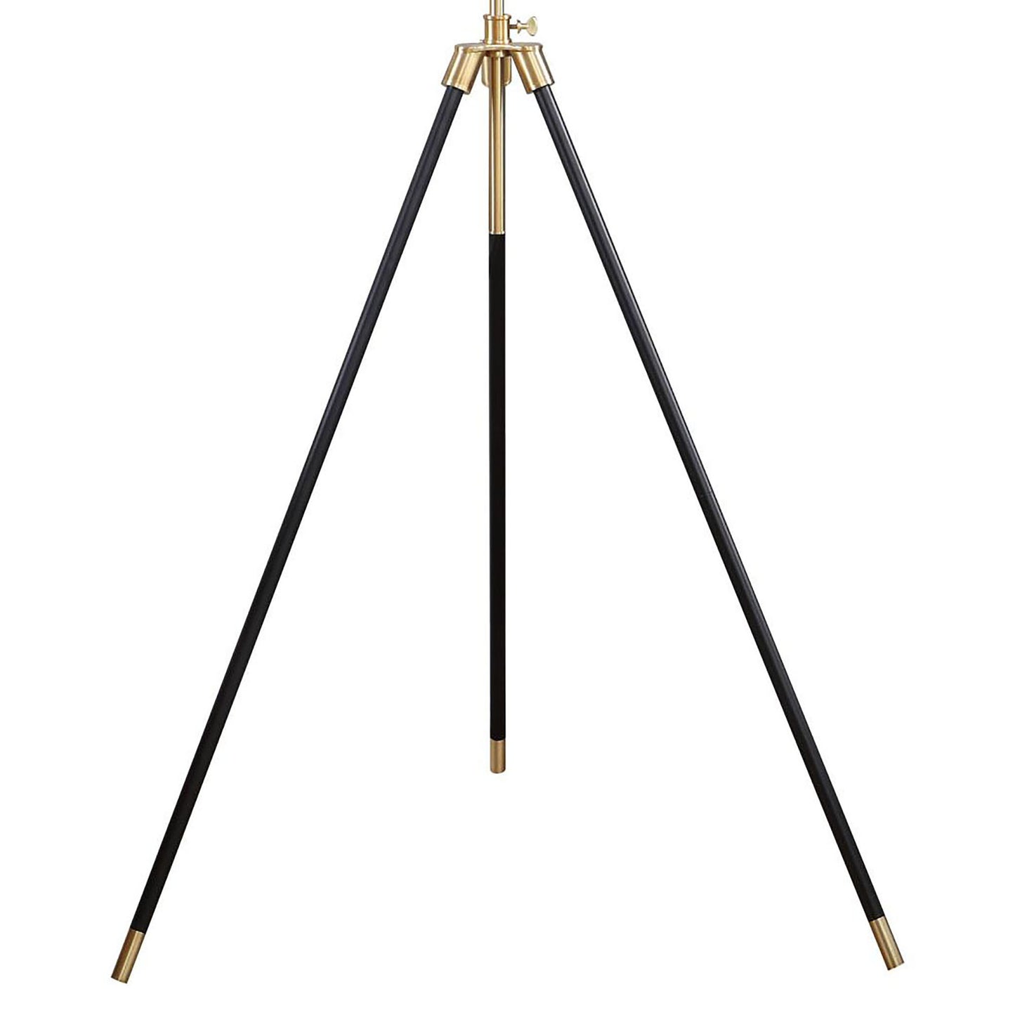 Arden Black and Gold Tripod Floor Lamp with Black Drum Shade
