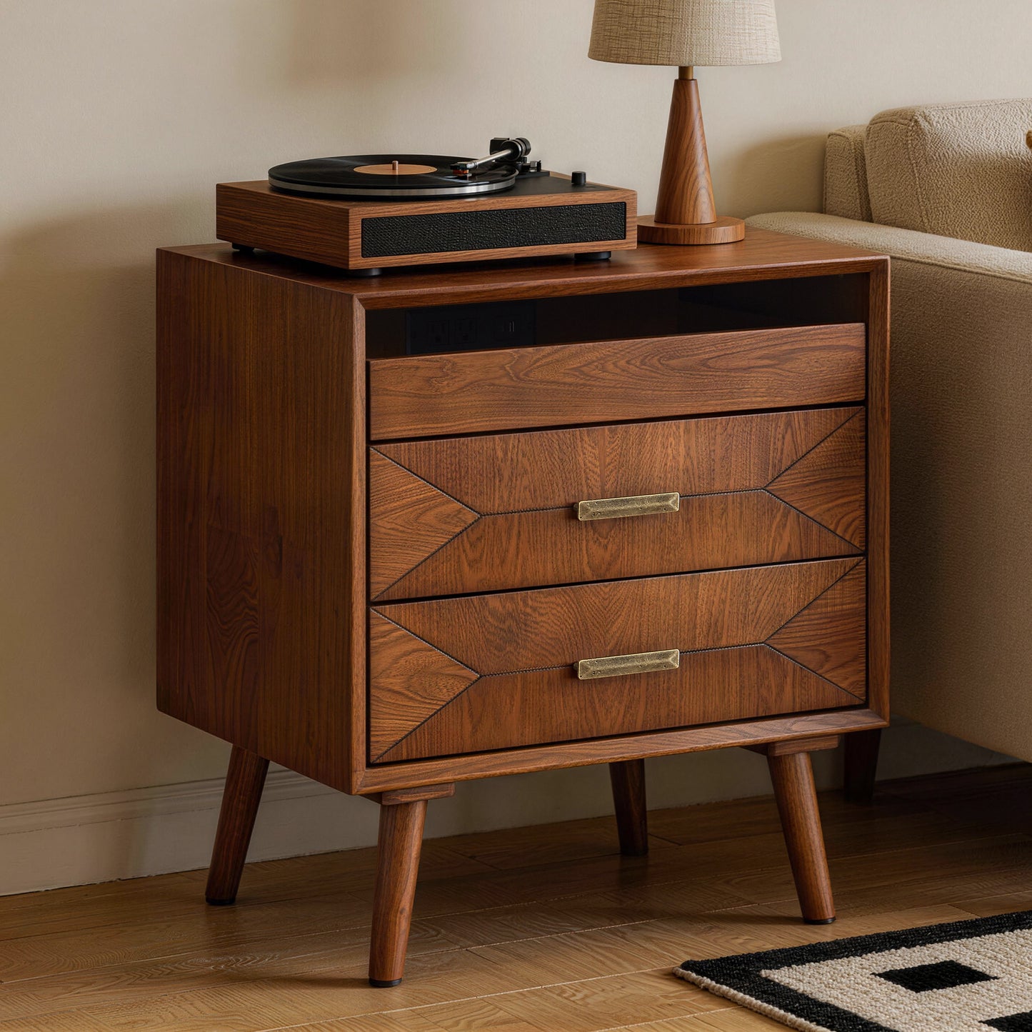 Heritage Charging Nightstand, Walnut