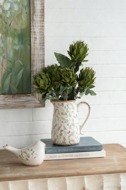 Meadowbrook Floral Pitcher Vase