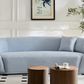 Half Moon Curved Sofa, Sky Blue