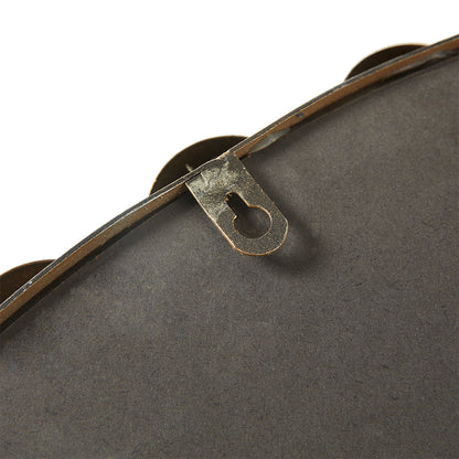 Gold Beaded Round Wall Mirror – 36” Decorative Accent Mirror