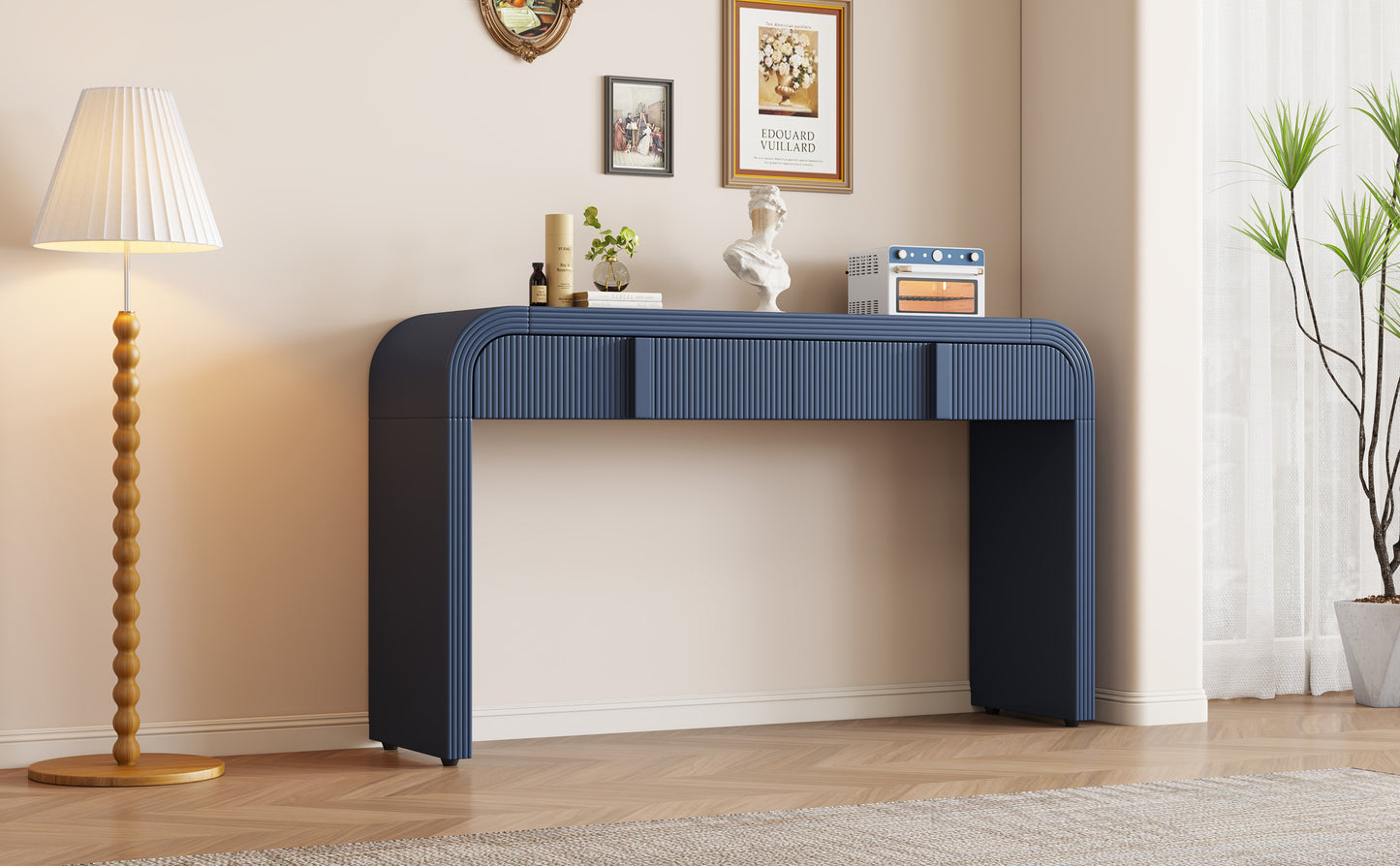 Pyrk Console Table, Navy Blue