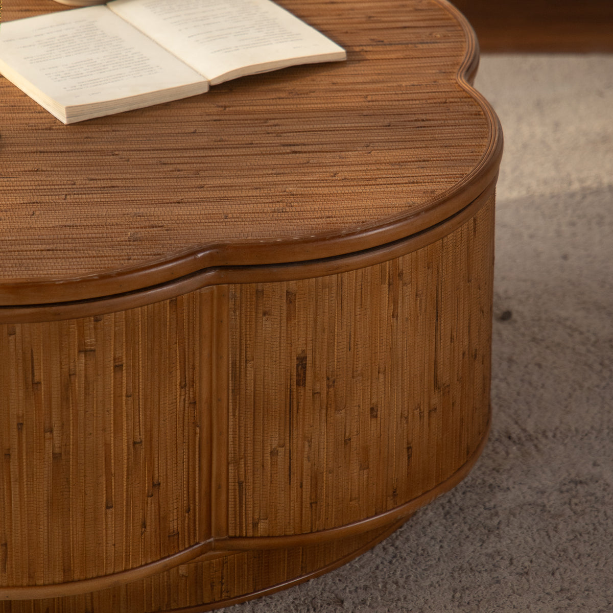 Flora Sculpted Wood Storage Coffee Table