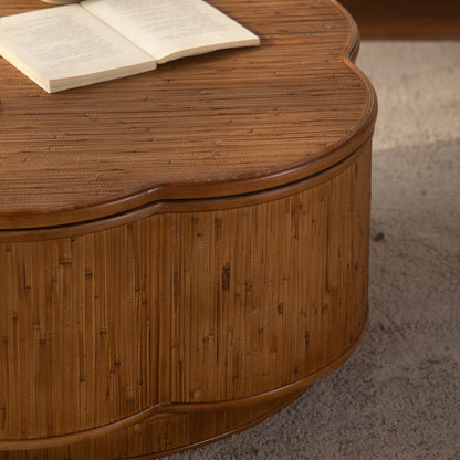 Flora Sculpted Wood Storage Coffee Table