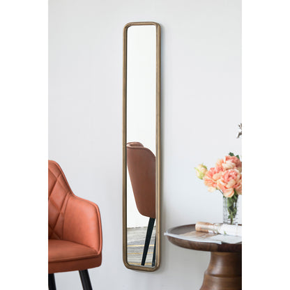 47” Narrow Framed Antique Gold Full-Length Wall Mirror