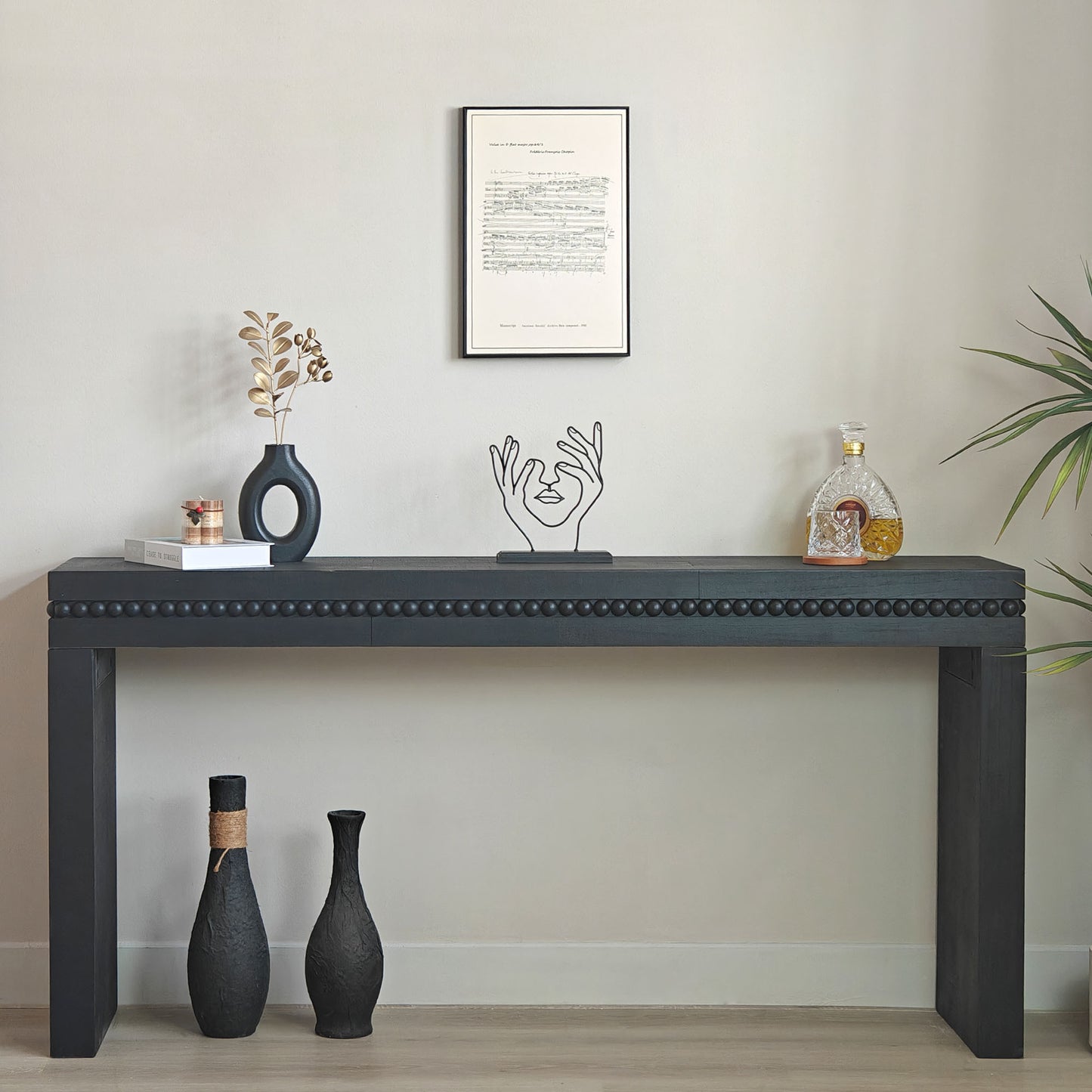 Vance Console Table in Black Finish