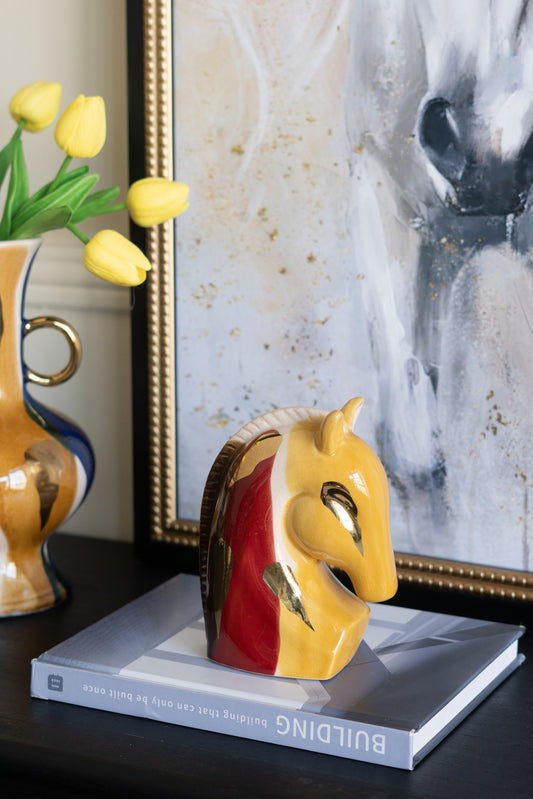 Equinox Abstract Horse Head Sculpture, Red