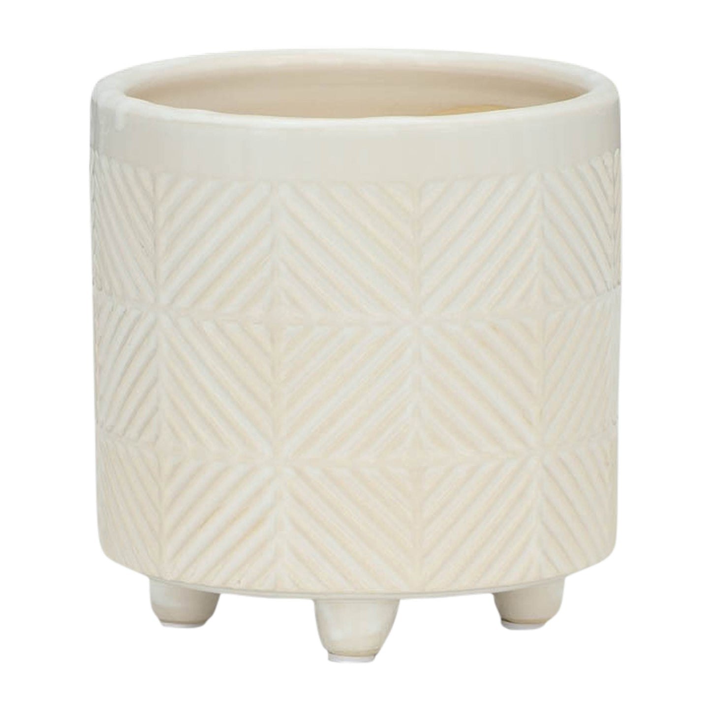 Geo White Planter Pots, Set of 2