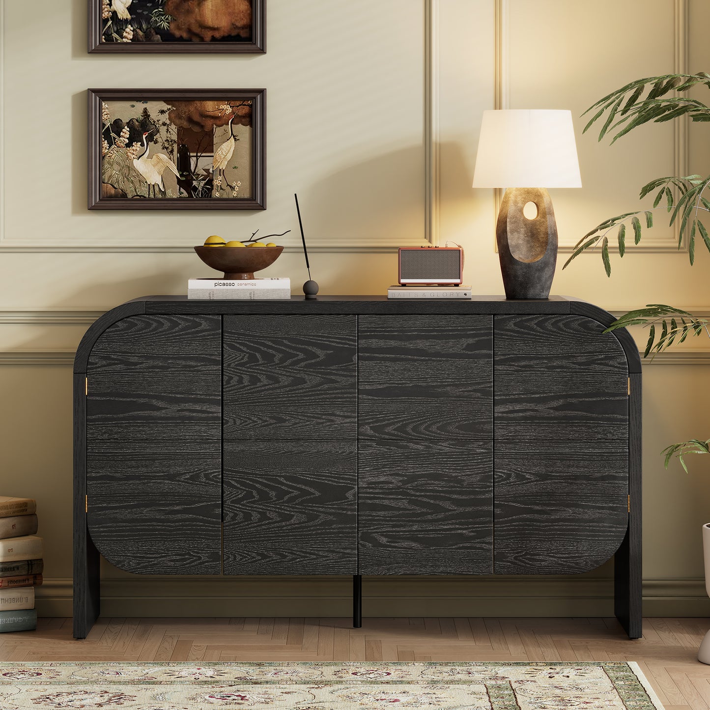 Black Ash Curved Edge Sideboard