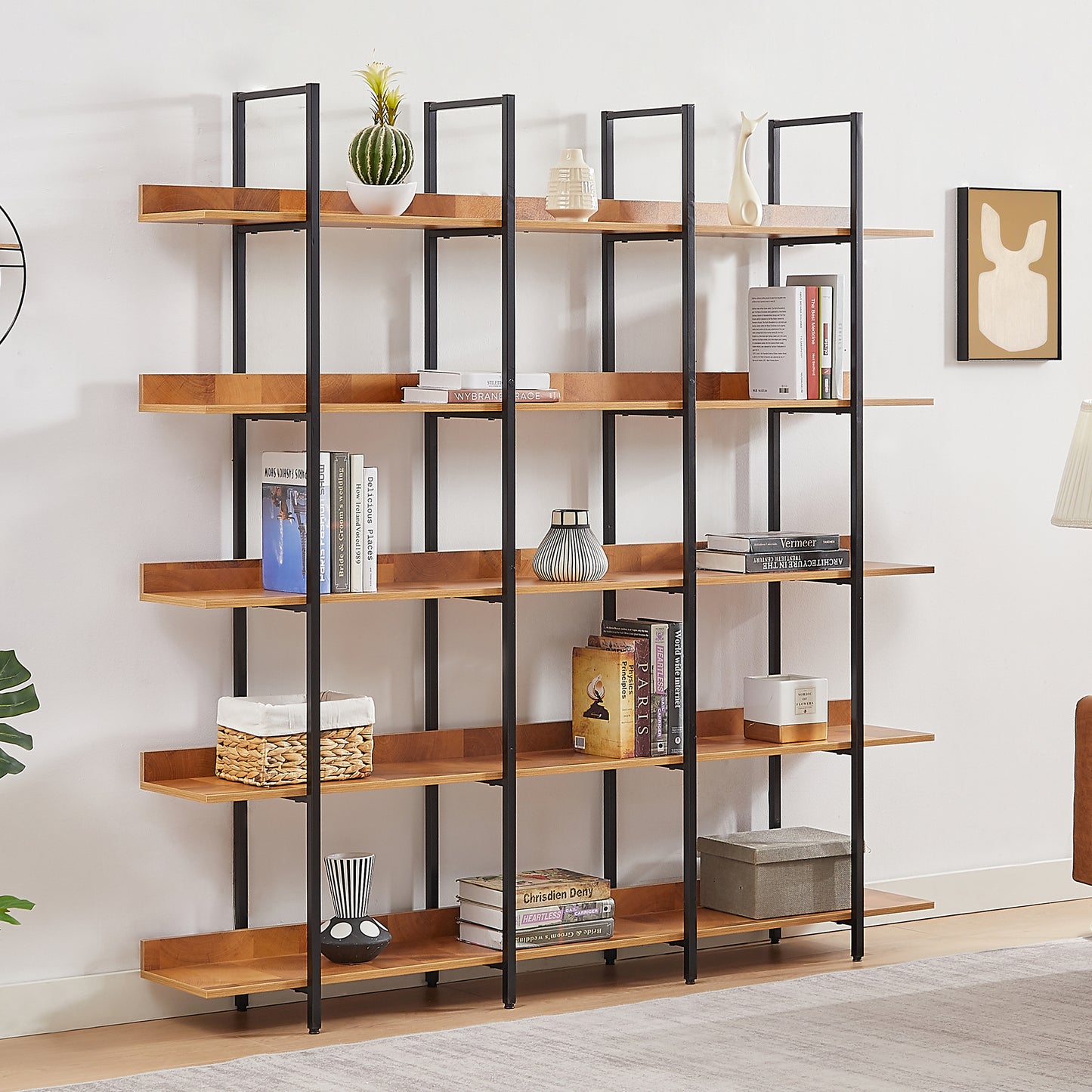 Ouvre 5-Tiered Bookcase, Oak