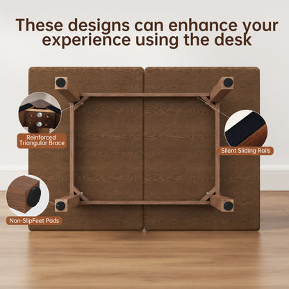 Alden Extendable Oak Dining Table, Walnut Finish