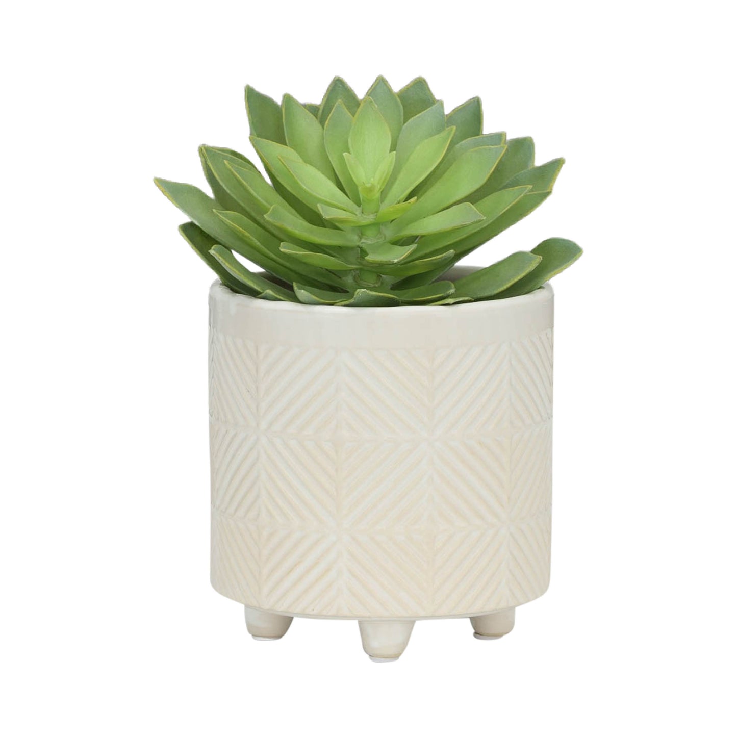 Geo White Planter Pots, Set of 2