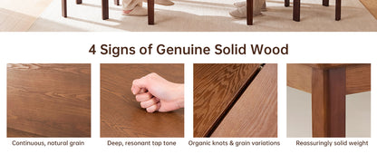 Alden Extendable Oak Dining Table, Walnut Finish