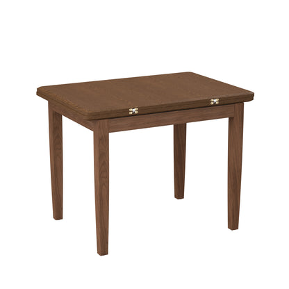 Alden Extendable Oak Dining Table, Walnut Finish